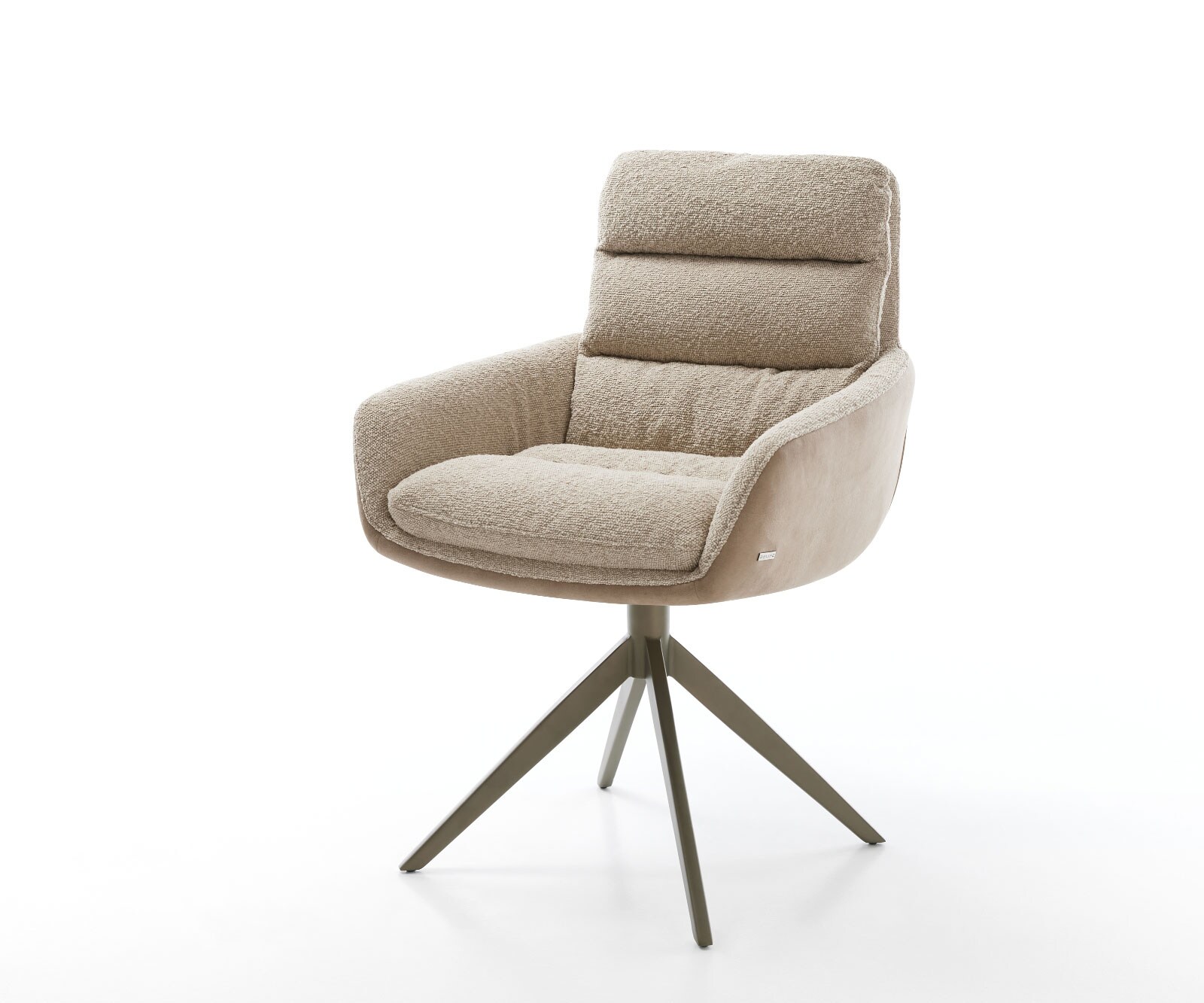 DELIFE Draaistoel Abelia-Flex met armleuning materiaalmix mud kruisframe breed afwerking met titanium 360° draaibaar